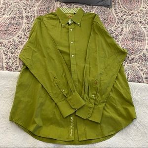 Robert Graham Flip Cuff Green Button Down 3XL